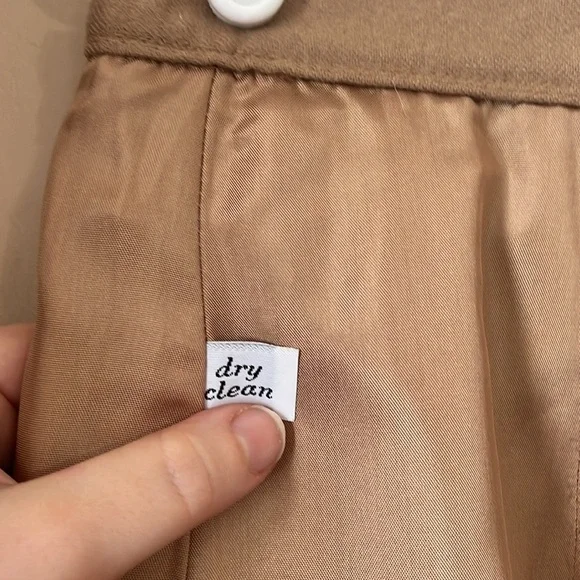 Vintage Pendleton Tan Virgin Wool A-Line Midi Skirt Size 16 Normcore - Picture 6 of 10